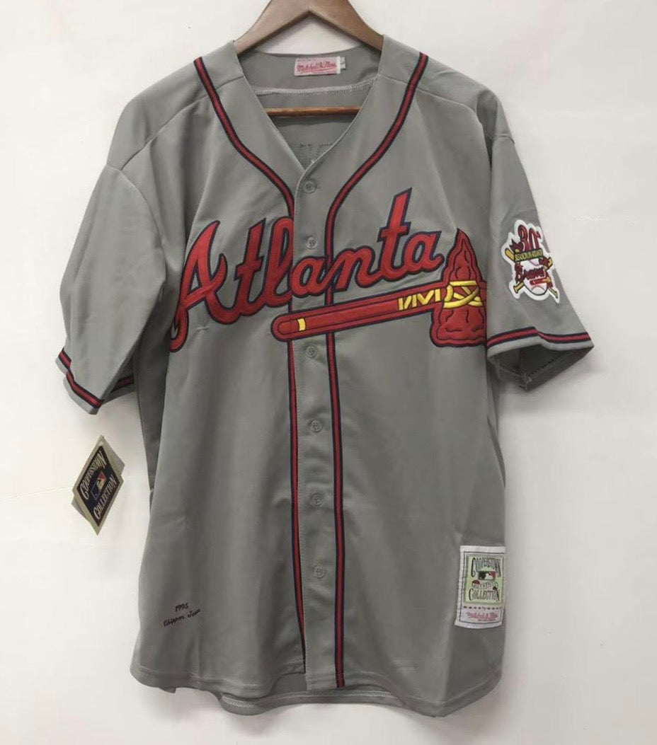 Chipper Jones Atlanta Braves Jersey Mitchell & Ness 1995 gray