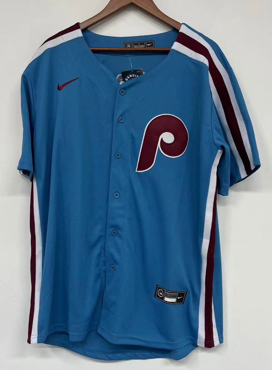 Kyle Schwarber Philadelphia Phillies Official MLB Nike Jersey blue retro