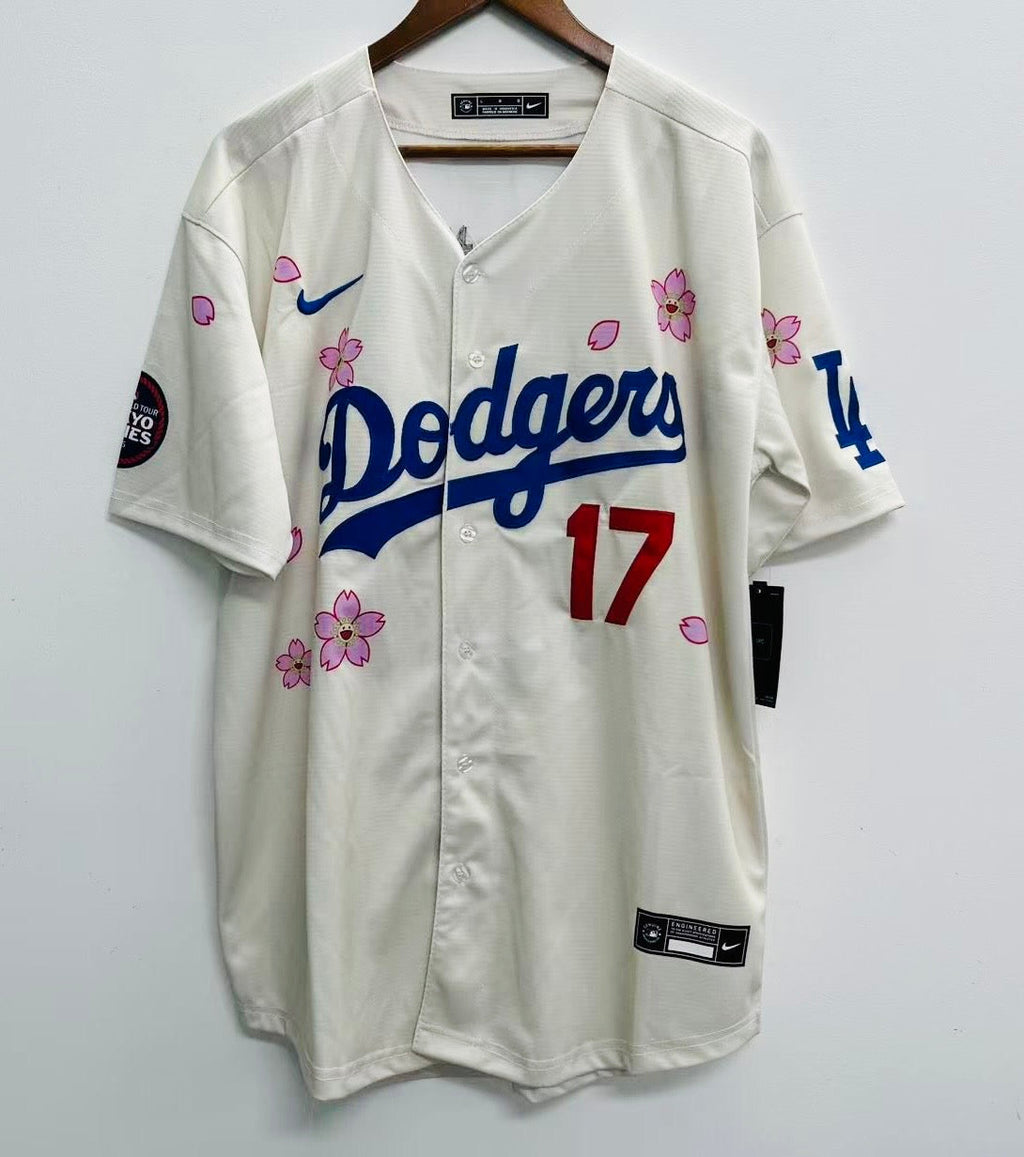 Shohei Ohtani Los Angeles Dodgers Official MLB Nike jersey flowers Japanese