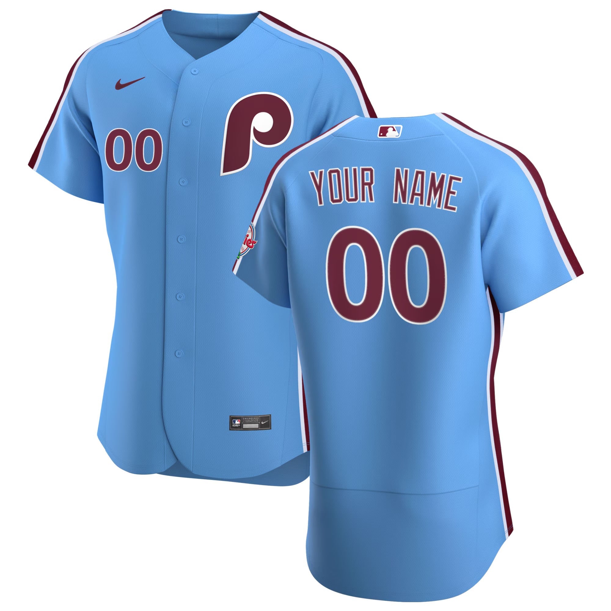 Any Name and Number customized YOUTH KIDS Philadelphia Phillies Official MLB Nike jersey retro blue