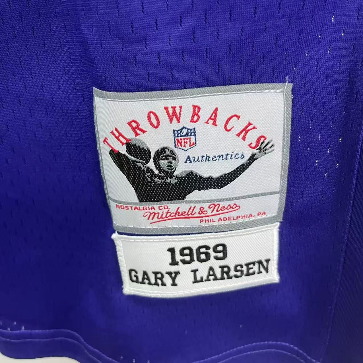 Gary Larsen 1969 Minnesota Vikings Official NFL Mitchell & Ness Jersey