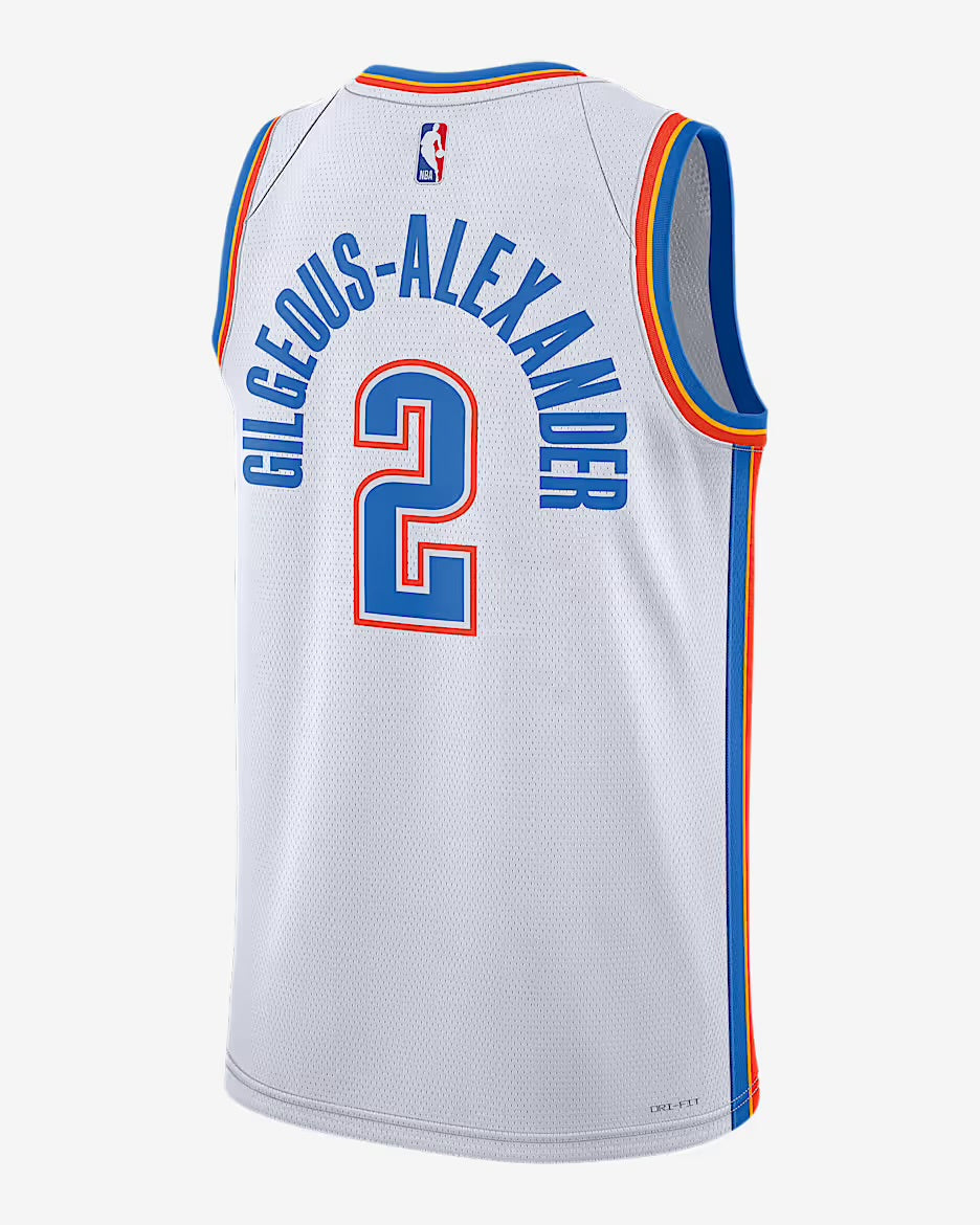 Shai Gilgeous Alexander Oklahoma City Thunder official NBA Nike Jersey white