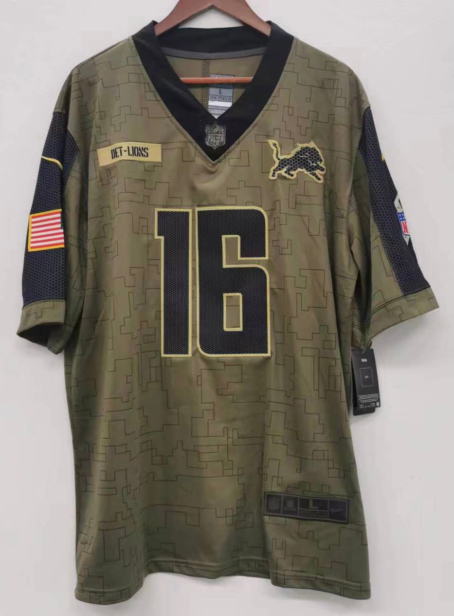 Jared Goff Detroit Lions military salute to service Jersey