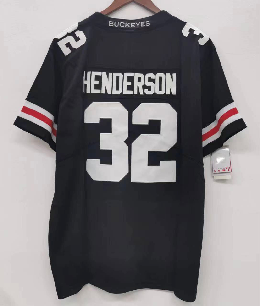 TreVeyon Henderson Ohio State Buckeyes Official NCAA Nike jersey black with white numbers