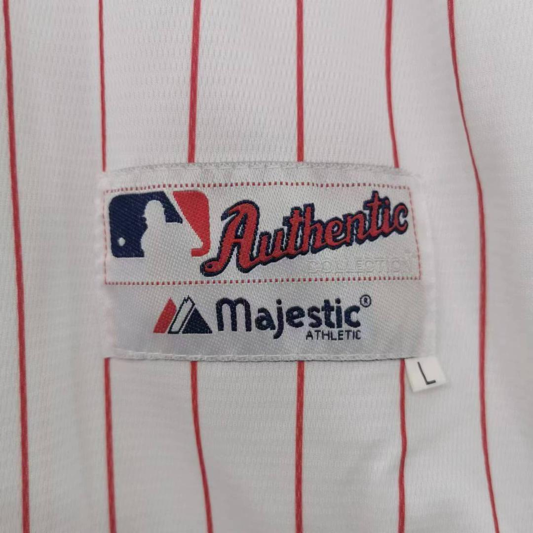 Shane Victorino Philadelphia Phillies 2008 World Series Jersey white pinstripes