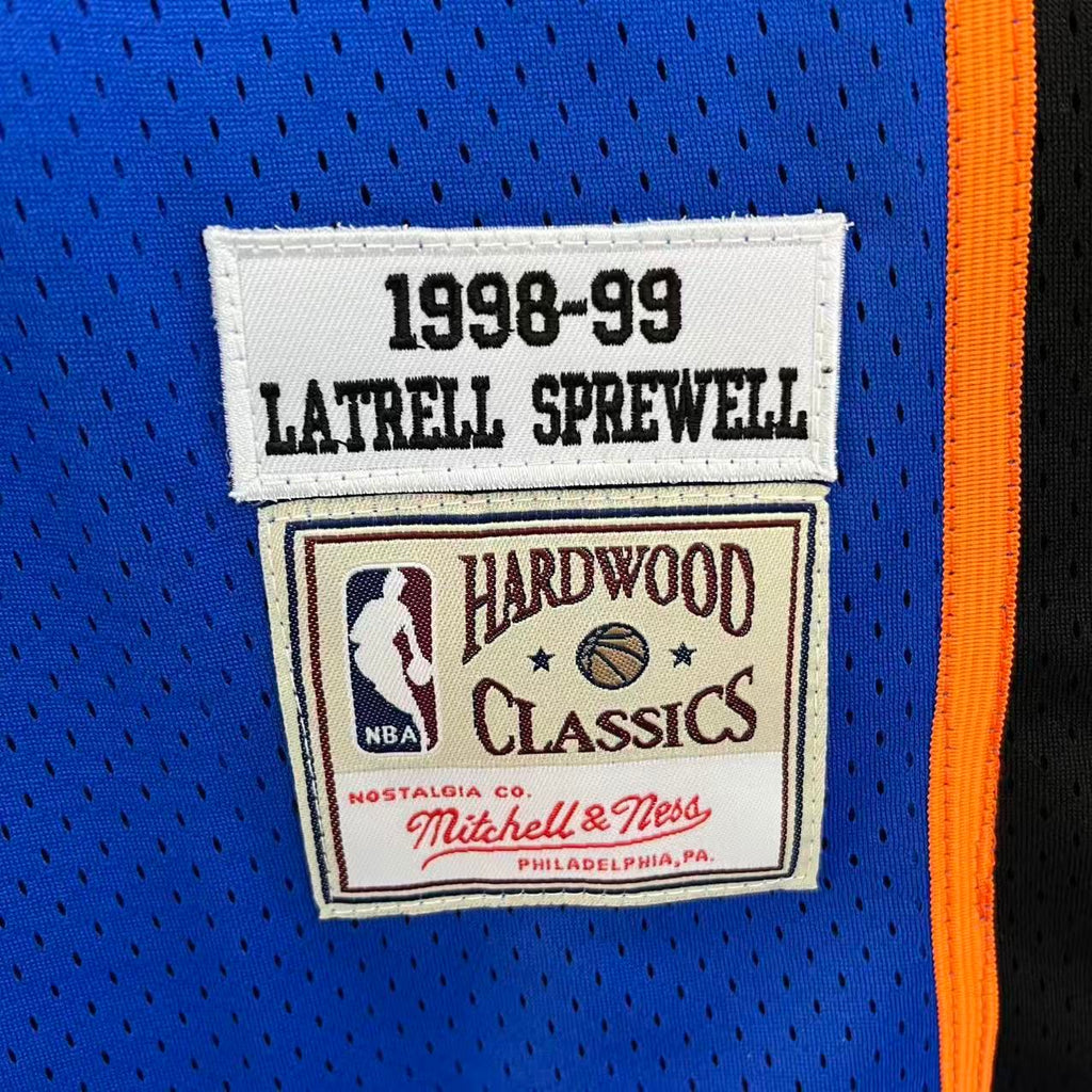 Latrell Sprewell New York Knicks Official NBA Mitchell & Ness Jersey blue