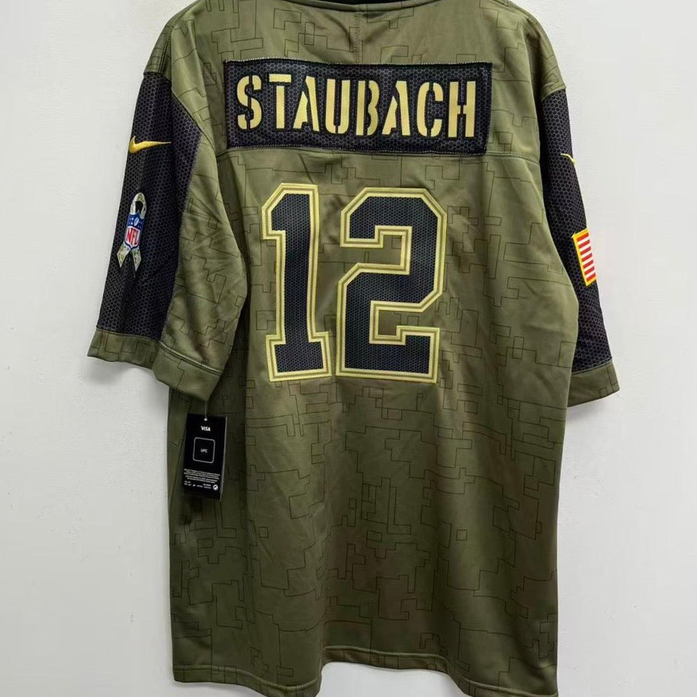 Roger Staubach Dallas Cowboys military salute to service Jersey