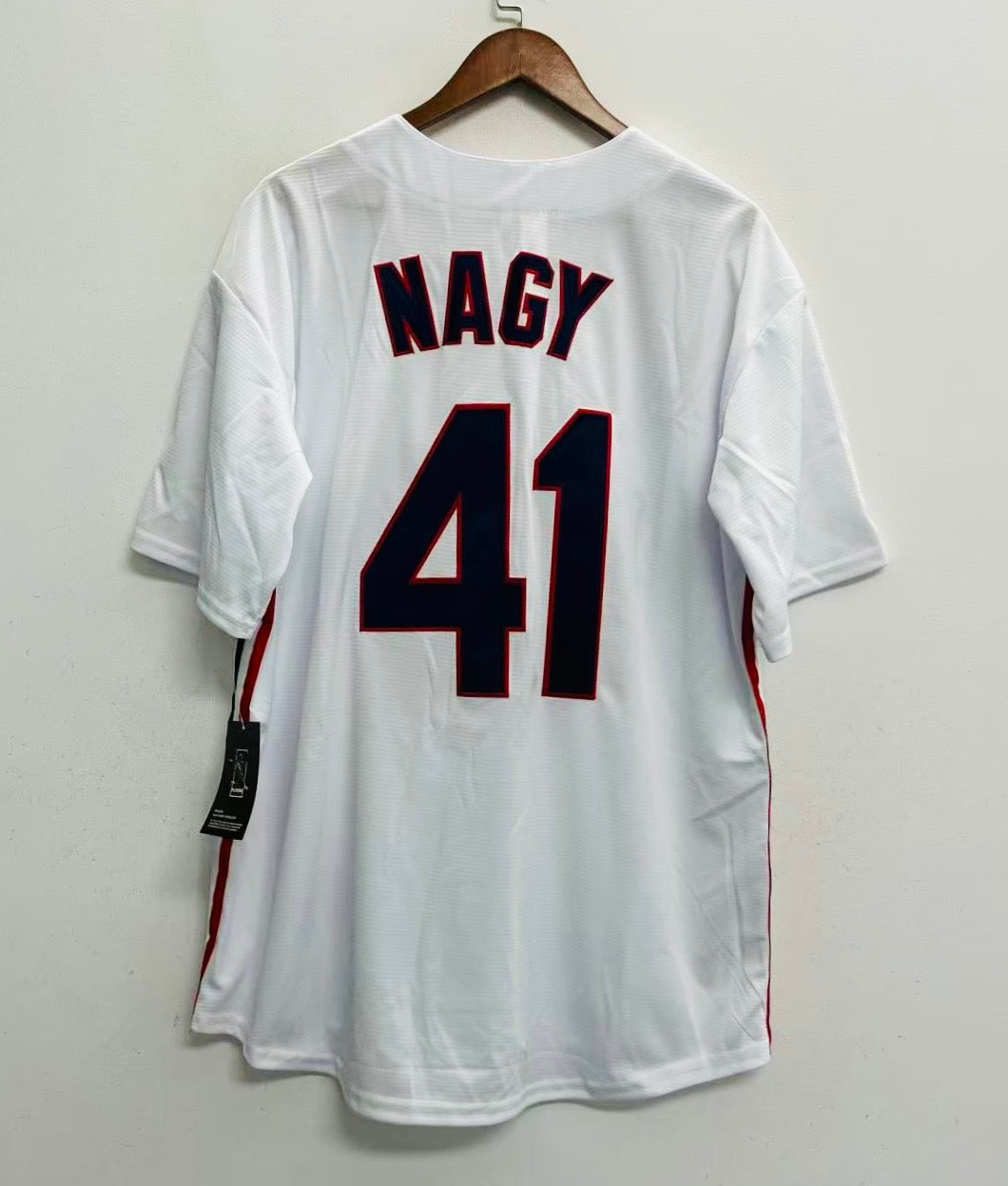 Charles Nagy Cleveland Indians Official MLB Majestic Jersey white