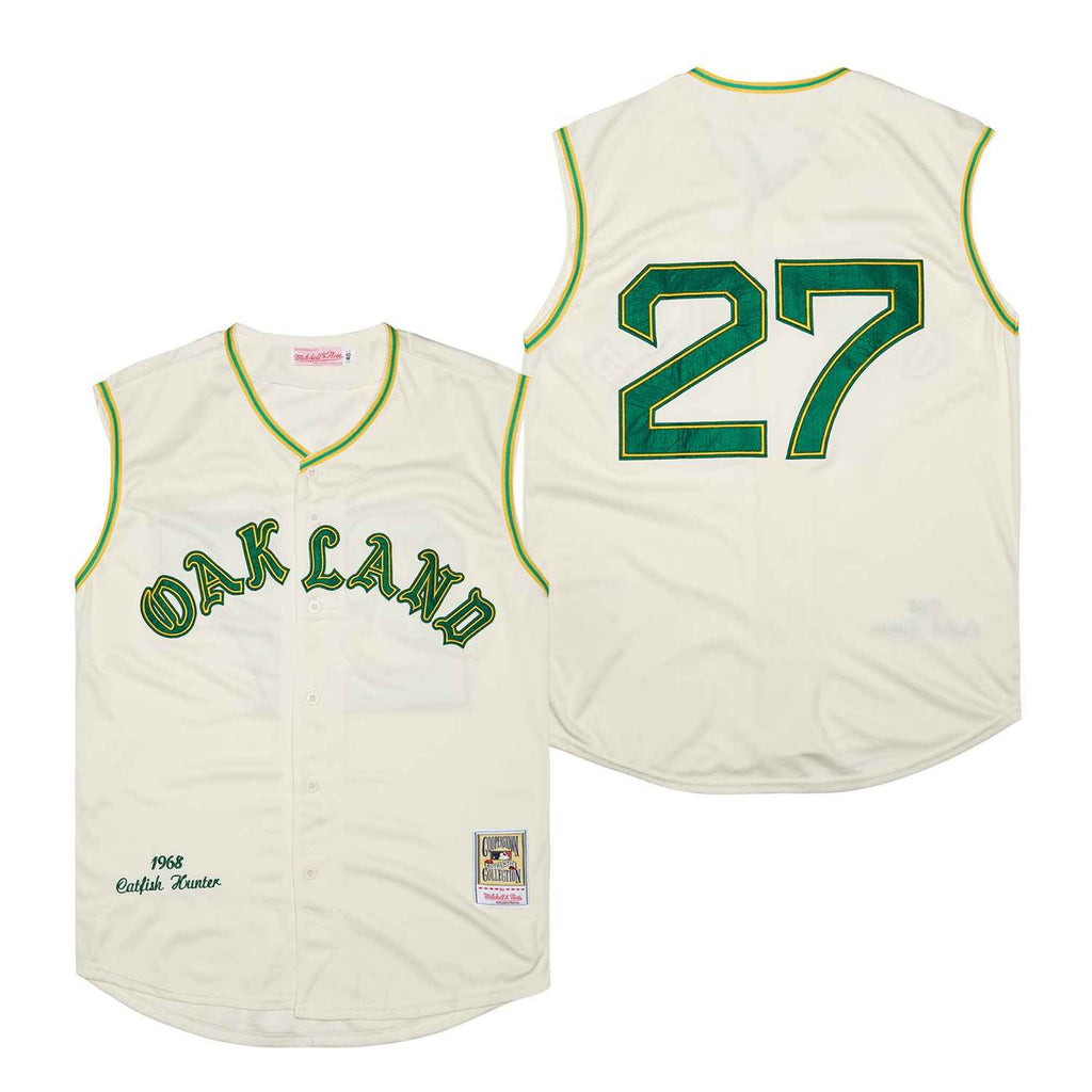 Jim Catfish Hunter 1968 Oakland A’s Athletics Official Jersey Mitchell & Ness