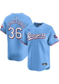 Wyatt Langford YOUTH KIDS Texas Rangers Official MLB Nike Jersey light blue