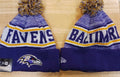 Baltimore Ravens Official NFL New Era winter Hat with Pom Pom