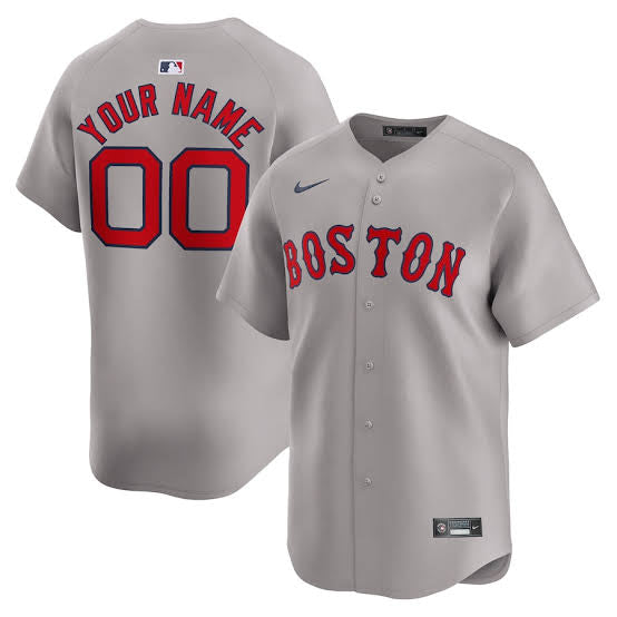 Any Name & Number Customized Boston Red Sox Official MLB Nike Gray jersey