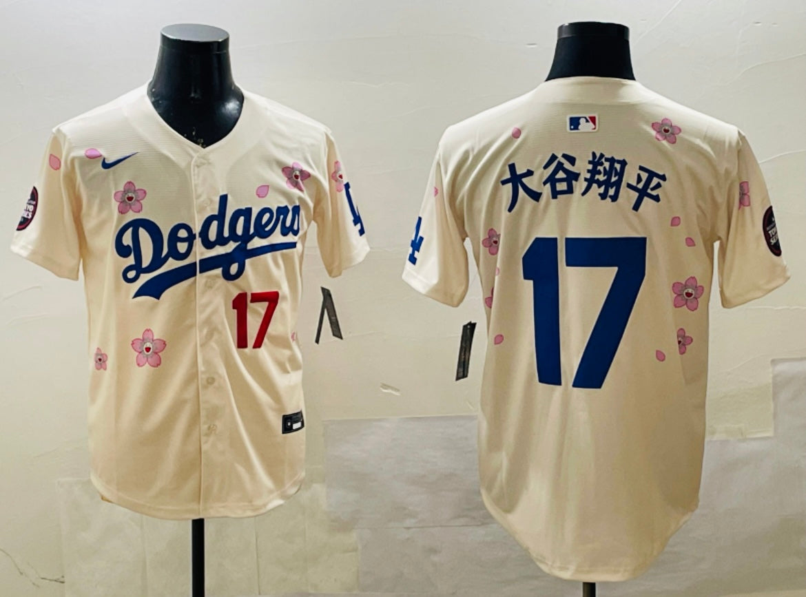 Shohei Ohtani Los Angeles Dodgers Official MLB Nike jersey flowers Japanese