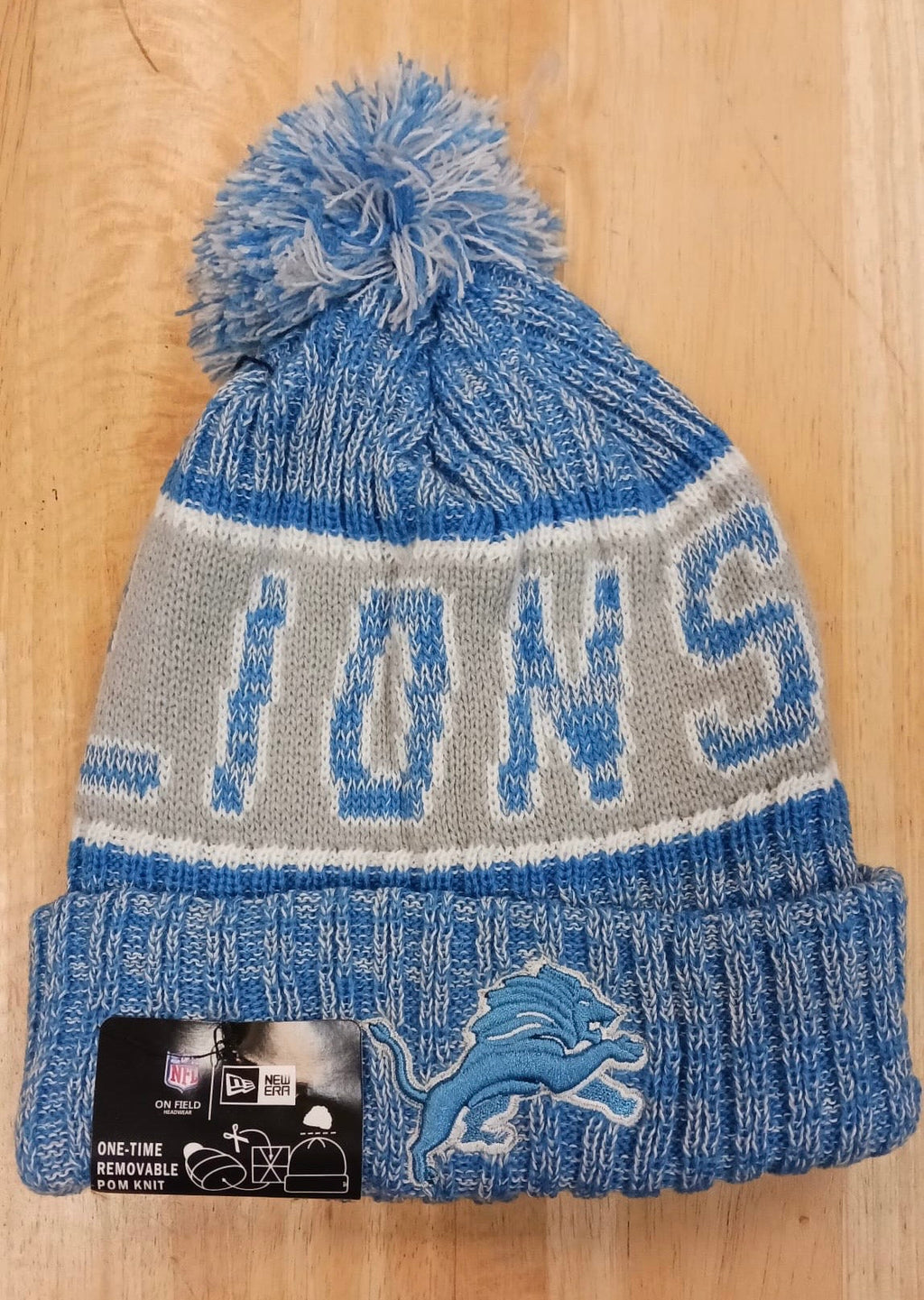 Detroit Lions NFL New Era winter knit Hat with Pom Pom