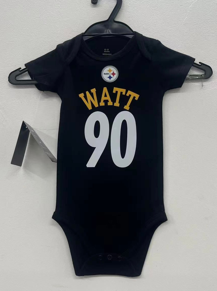 Pittsburgh Steelers T.J. Watt baby onesie creeper snap suit b/t