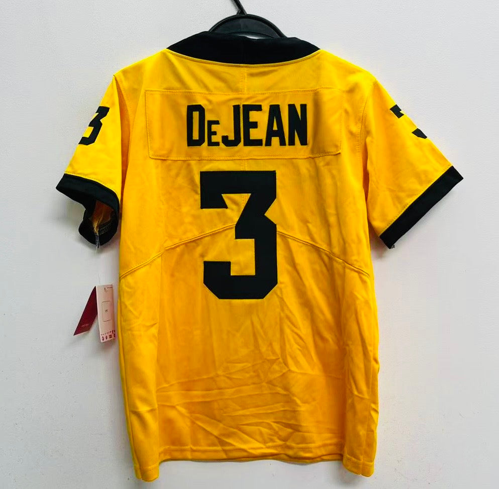 Cooper DeJean YOUTH KIDS Iowa Hawkeyes Official NCAA Nike Jersey yellow