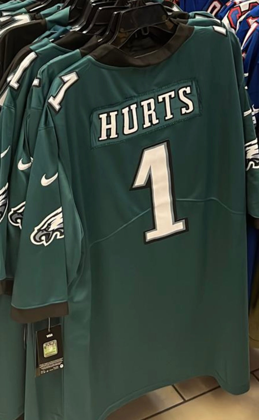 Jalen Hurts Philadelphia Eagles green official NFL NIKE Jersey