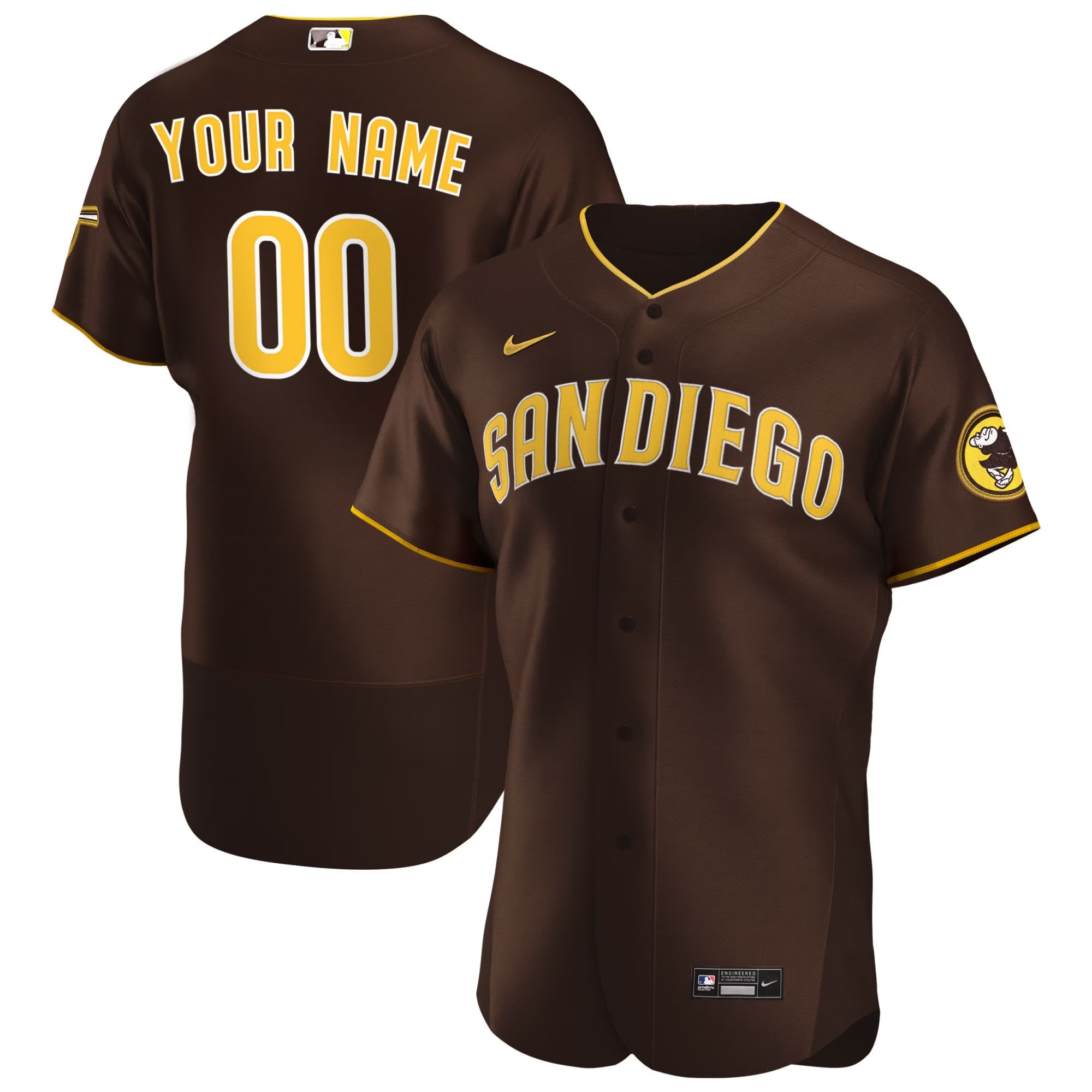 San Diego Padres Any Name and Number customized YOUTH KIDS Official MLB Nike Jersey brown