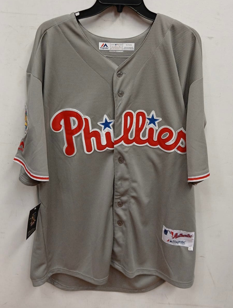 John Kruk Philadelphia Phillies 1993 World Series Jersey Majestic gray
