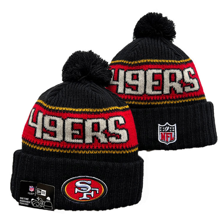 San Francisco 49ers NFL New Era winter Hat with Pom Pom black