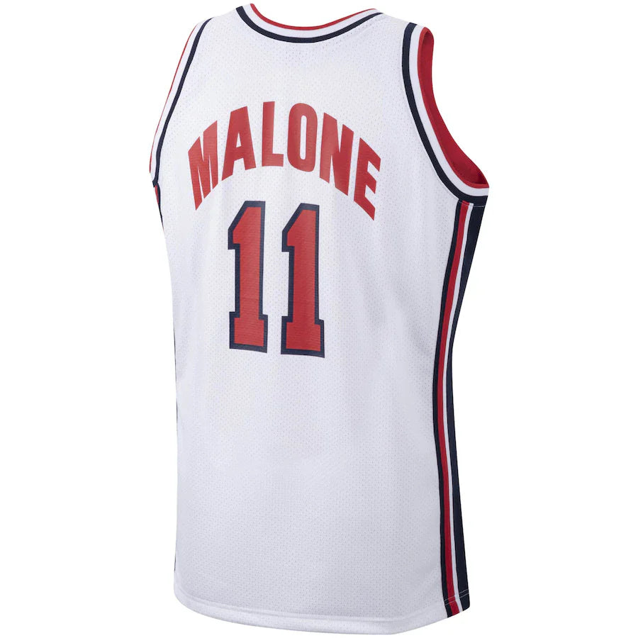 Karl Malone USA Olympic Basketball Dream Team Jersey Mitchell & Ness White