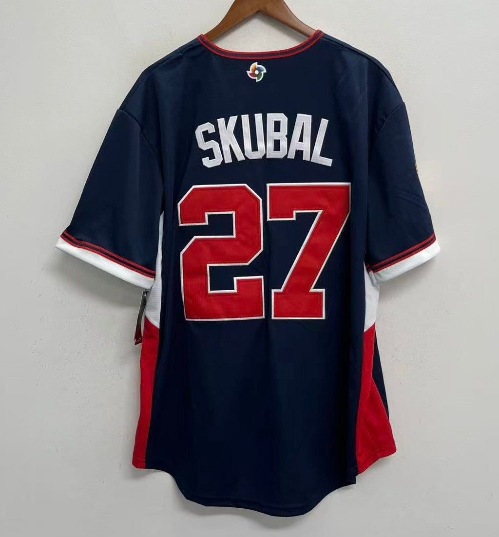 Tarik Skubal USA baseball YOUTH KIDS Official Nike Jersey blue