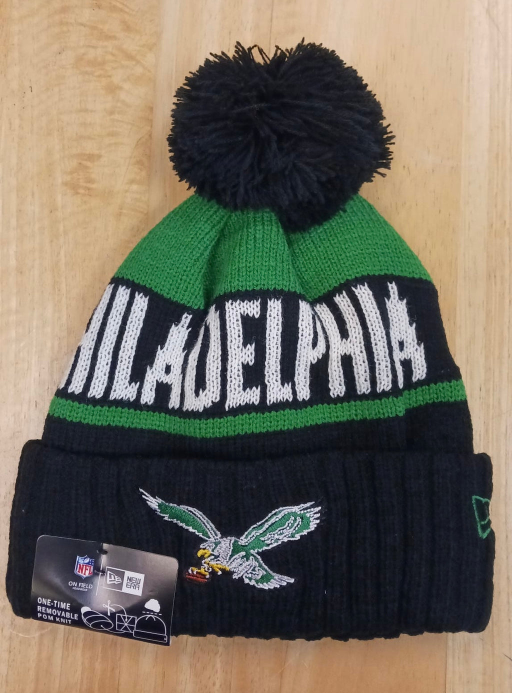 Philadelphia Eagles retro logo NFL New Era winter knit Hat with Pom Pom