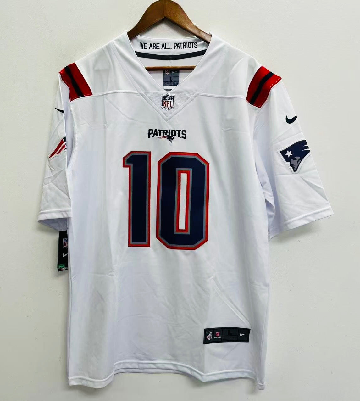 Drake Maye New England Patriots Official NFL Nike YOUTH KIDS Jersey white