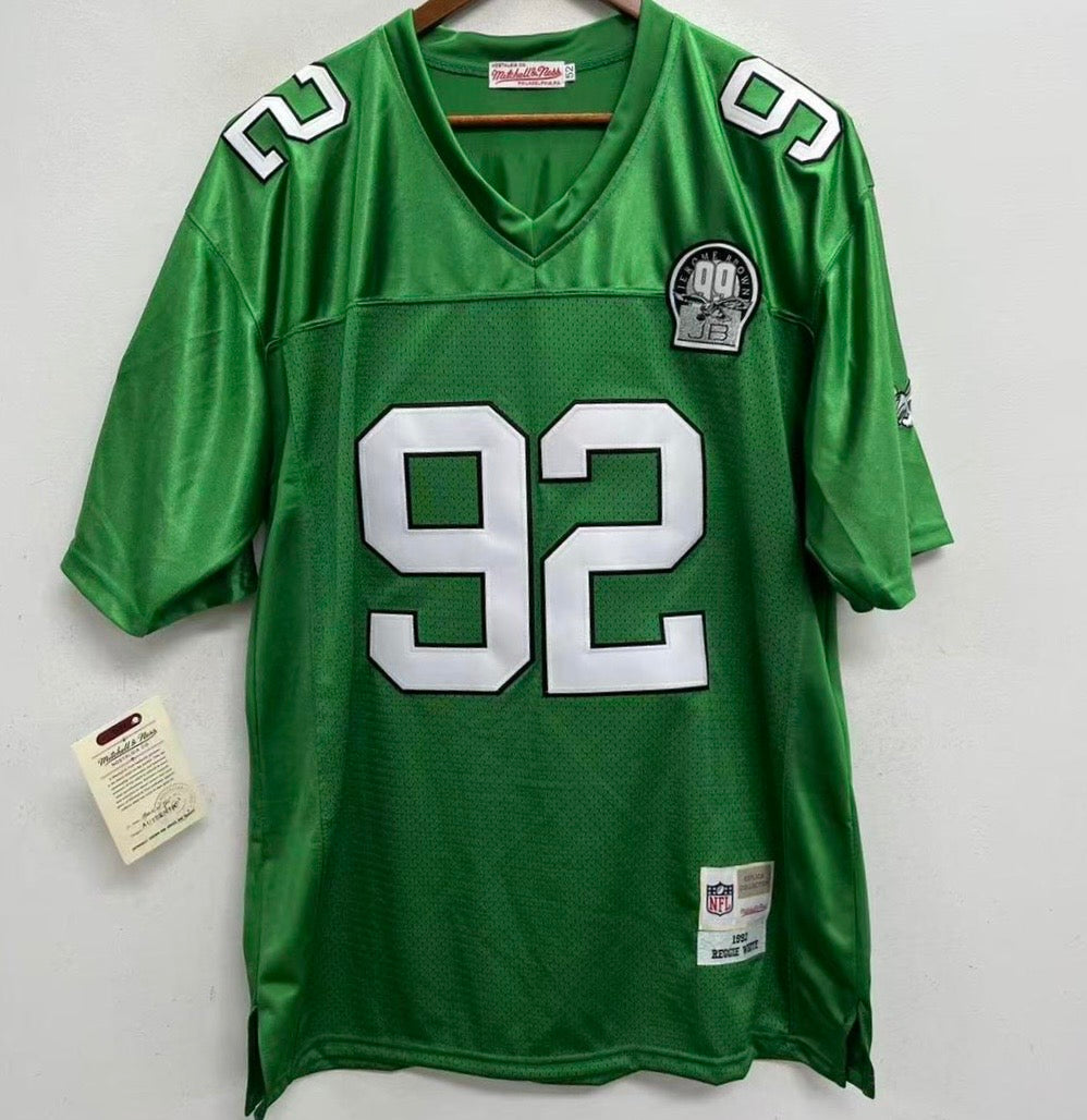 Reggie White 1992 Philadelphia Eagles Official NFL Mitchell & Ness Jersey green