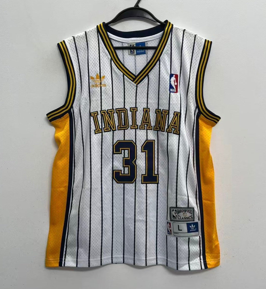 Reggie Miller Indiana Pacers YOUTH KIDS Official NBA Jersey white pinstripes