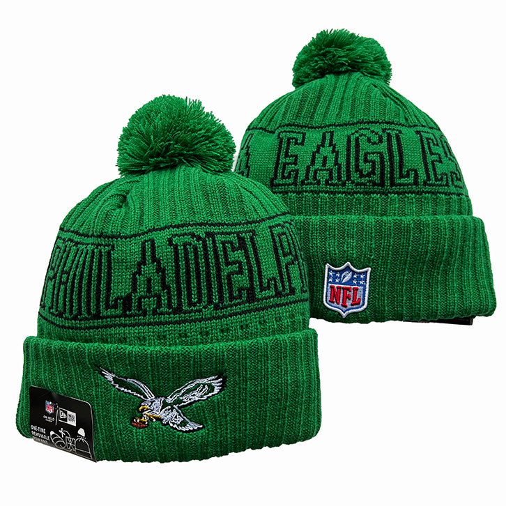 Philadelphia Eagles retro logo NFL New Era winter knit Hat with Pom Pom