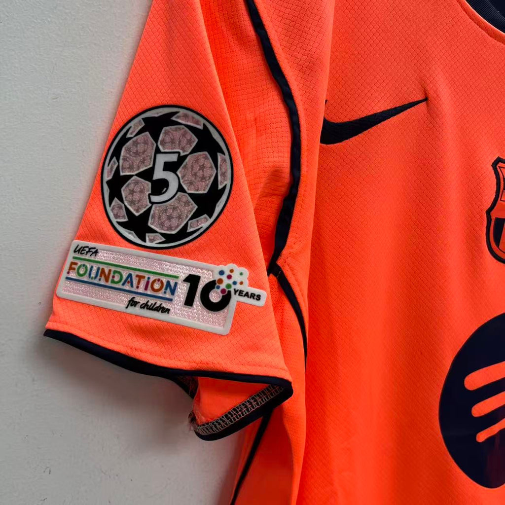 Lamine Yamal #10 FC Barcelona Nike 2025-26 Third Jersey - Total 90 "Bright Mango" Champions League Edition YOUTH/KIDS Sizes