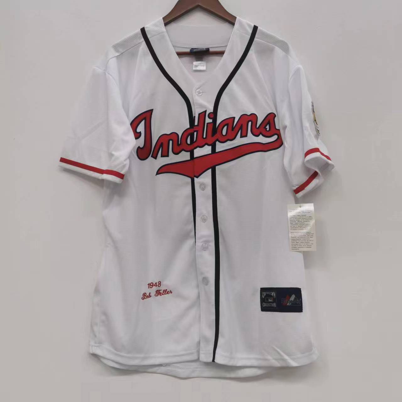 Bob Feller Cleveland Indians Jersey Majestic white 1948