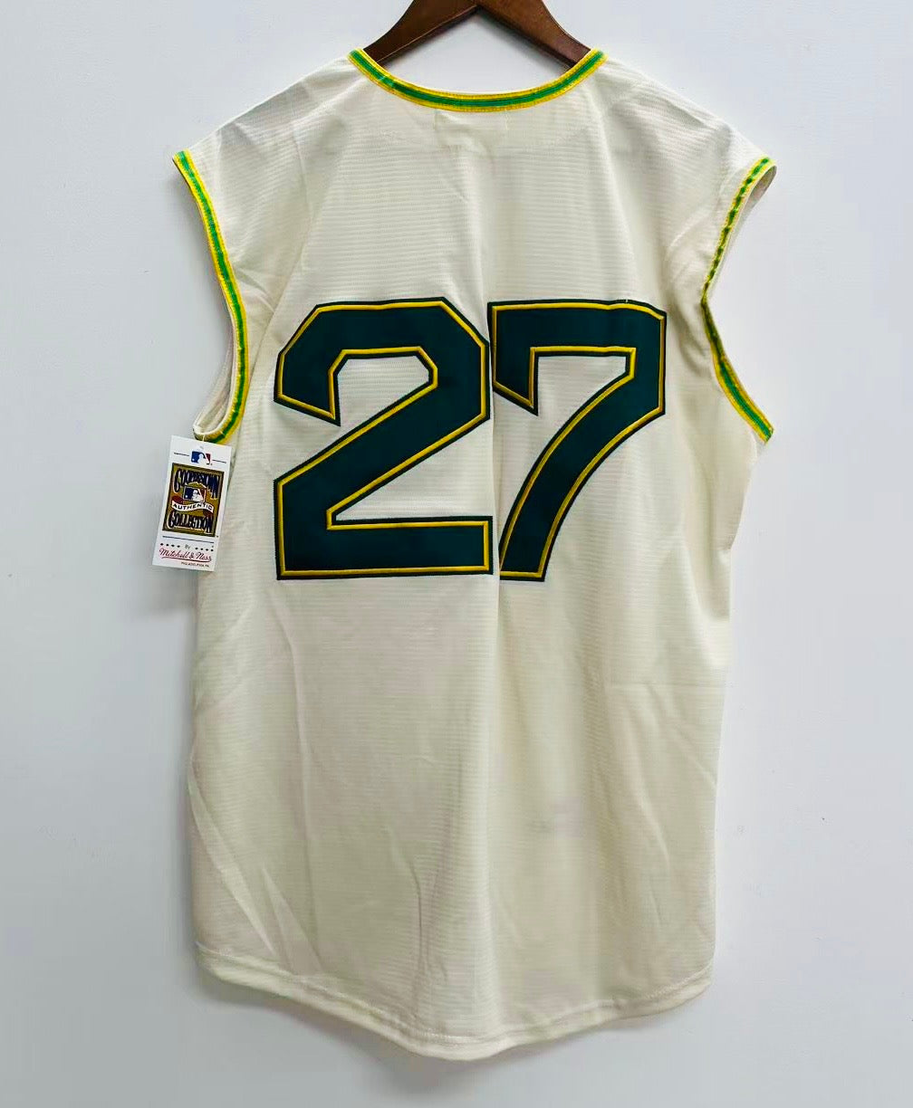 Jim Catfish Hunter 1968 Oakland A’s Athletics Official Jersey Mitchell & Ness