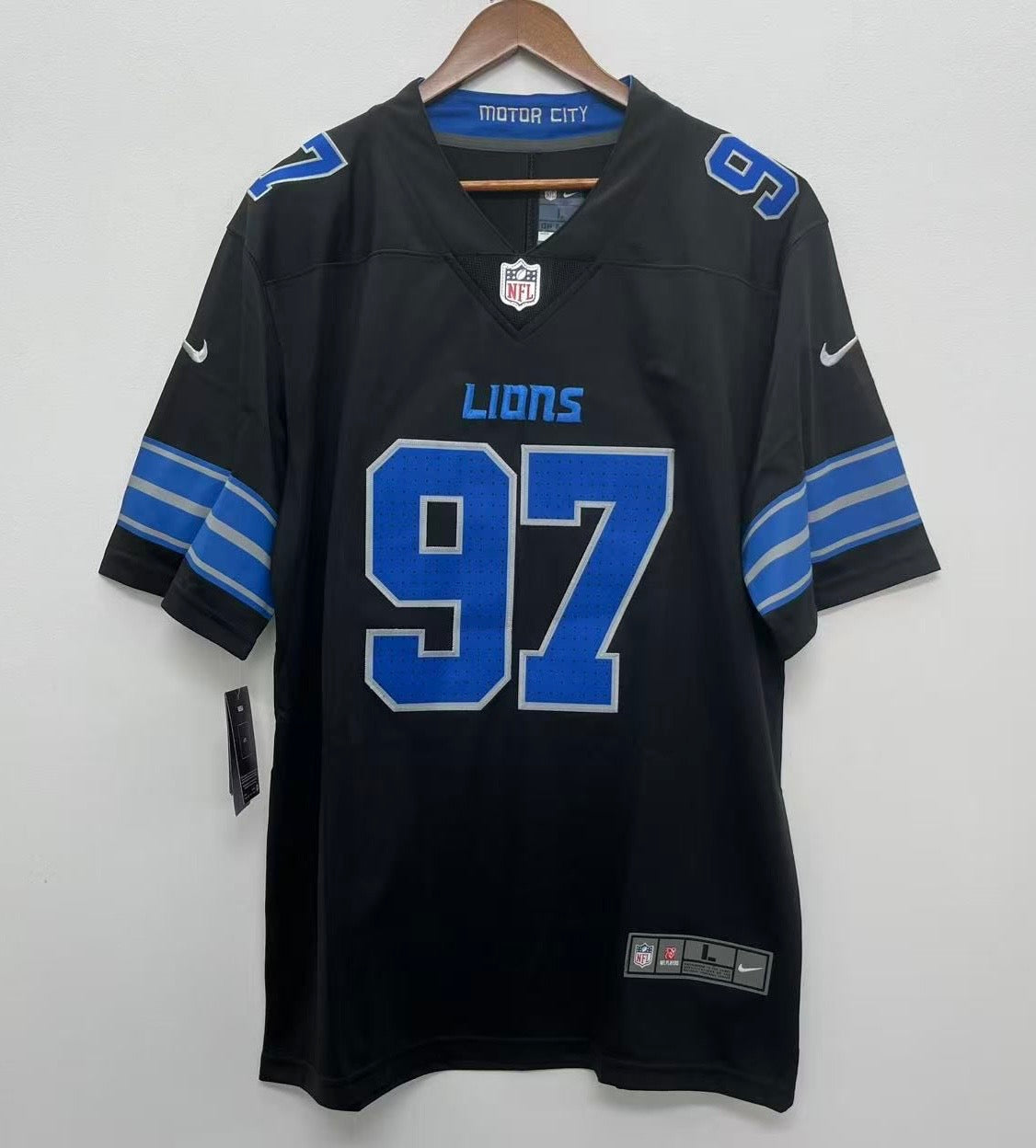 Aiden Hutchinson Detroit Lions Official NFL Nike Jersey 2025 black