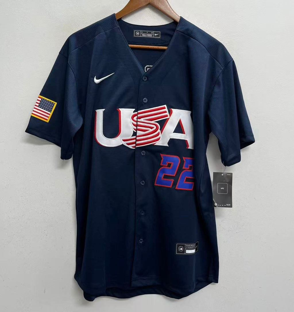 Clayton Kershaw Team USA Baseball Jersey Nike blue
