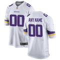 Any name & Number customized Minnesota Vikings Official NFL Nike jersey White