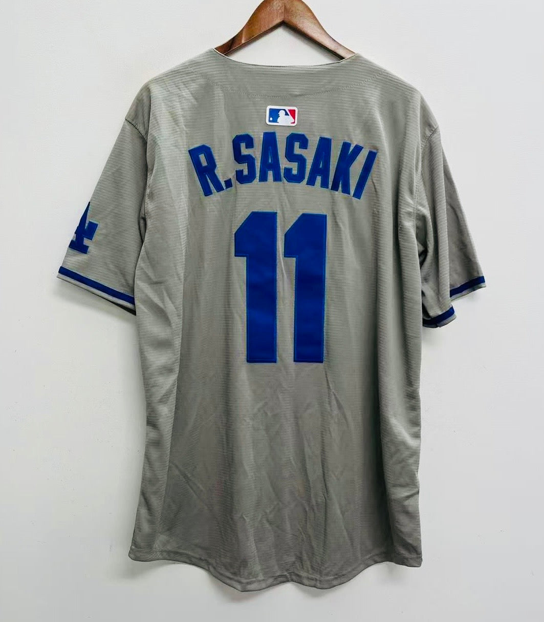Roki Sasaki Los Angeles Dodgers Official MLB Nike Jersey gray