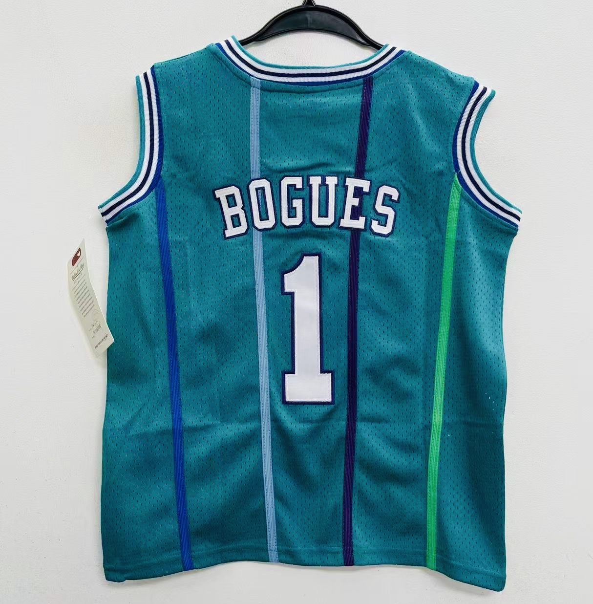 Muggsy Bogues YOUTH KIDS Charlotte Hornets Jersey Mitchell & Ness