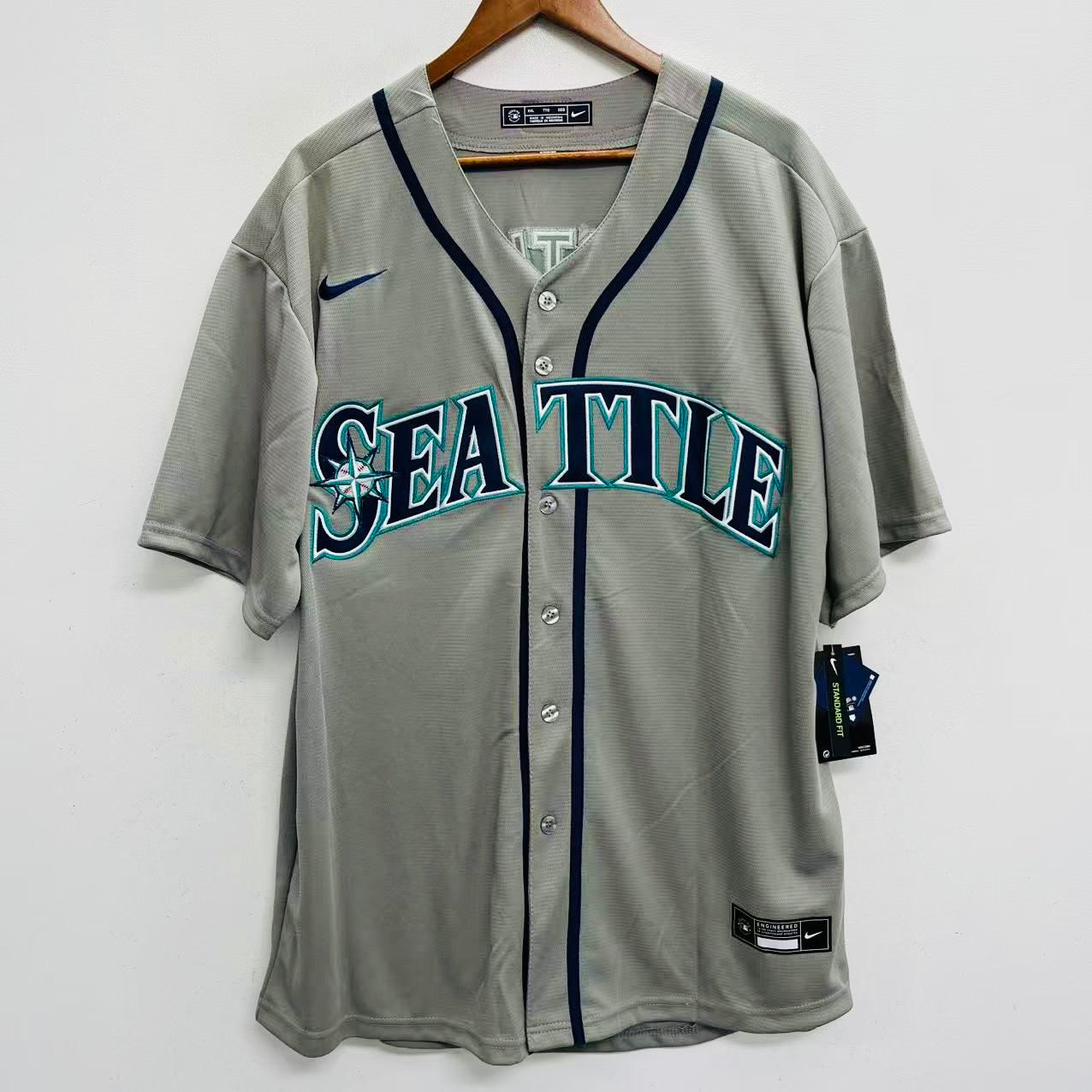 Tino Martinez Seattle Mariners Official MLB Majestic Jersey gray