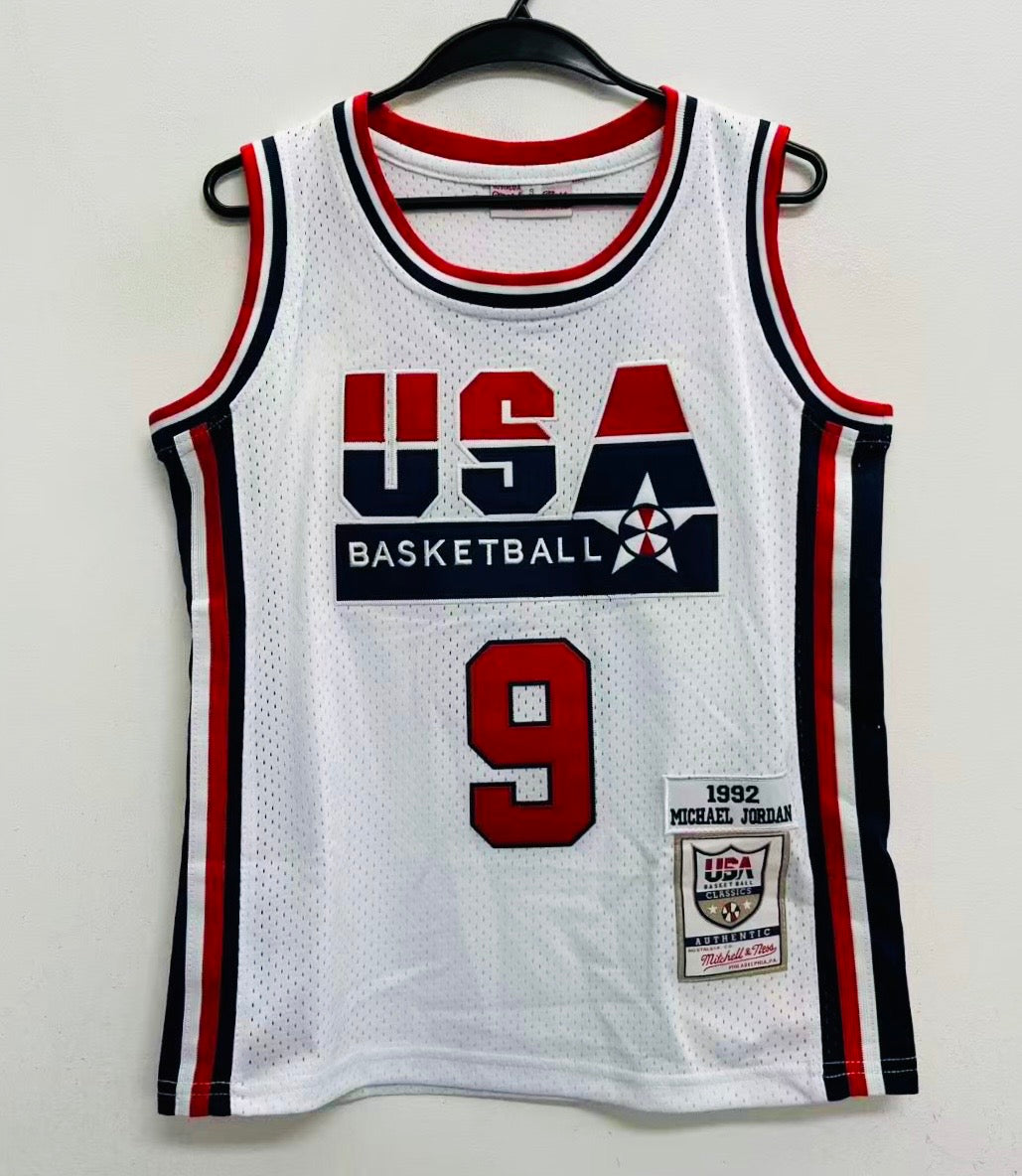 Michael Jordan YOUTH KIDS USA Basketball Olympic Dream Team Mitchell & Ness Jersey white