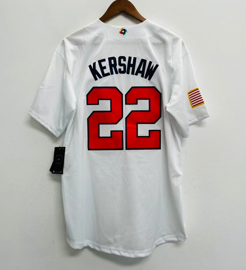 Clayton Kershaw Team USA Baseball Jersey Nike white