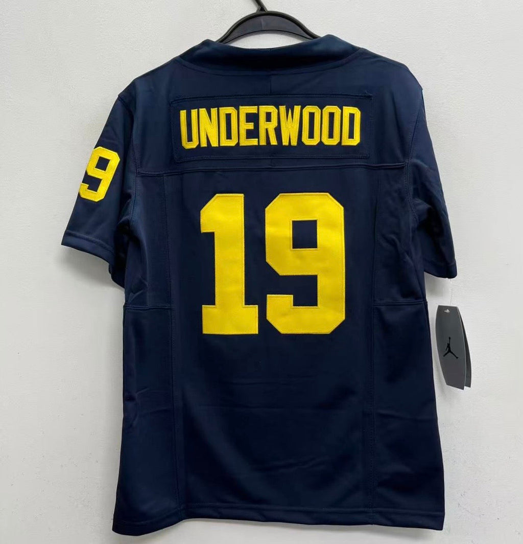 Bryce Underwood YOUTH KIDS Michigan Wolverines Official NCAA Jersey blue