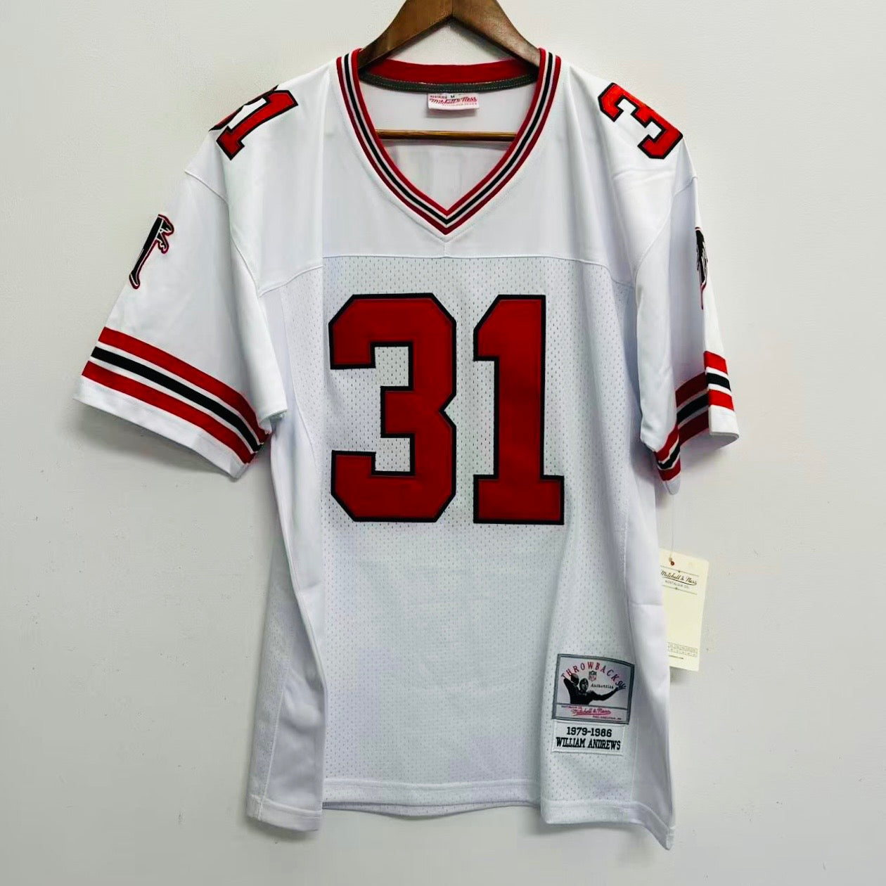 William Andrews 1981 Atlanta Falcons NFL Mitchell  & Ness Jersey white