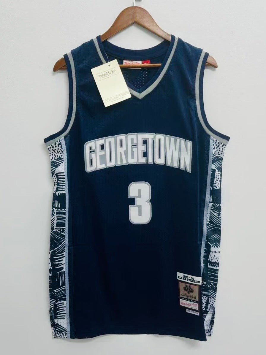 Allen Iverson Georgetown Hoyas Stitched blue Mitchell & Ness Jersey