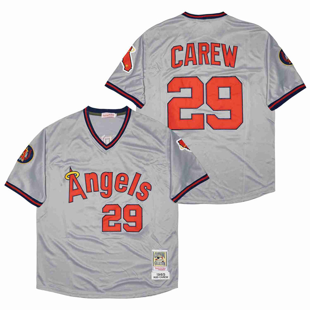Rod Carew California Angels Anaheim Jersey gray Mitchell & Ness