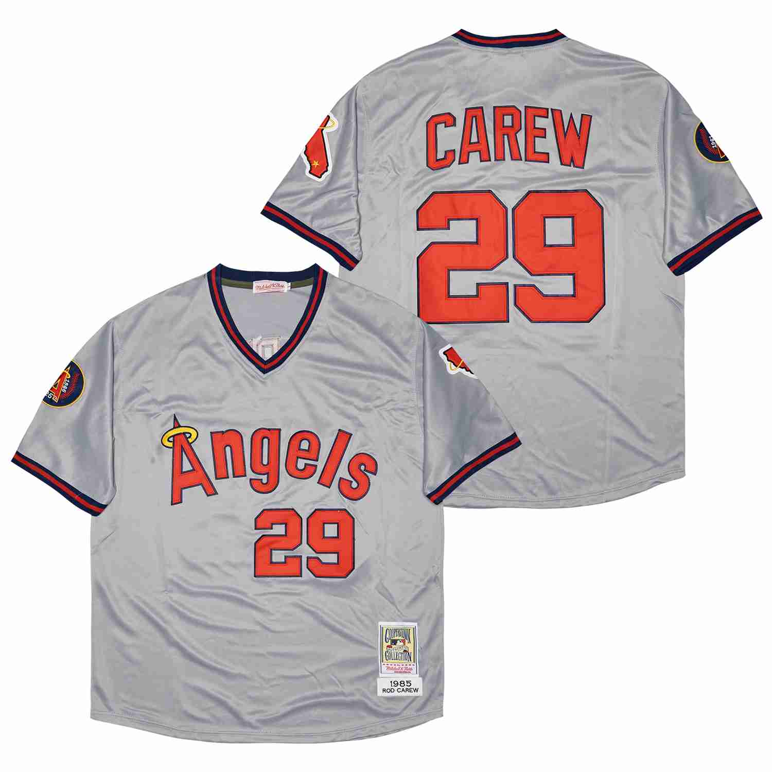 Rod Carew California Angels Anaheim Jersey gray Mitchell & Ness
