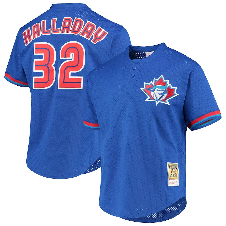 Roy Halladay YOUTH KIDS Toronto Blue Jays Official MLB  Jersey Mitchell & Ness blue