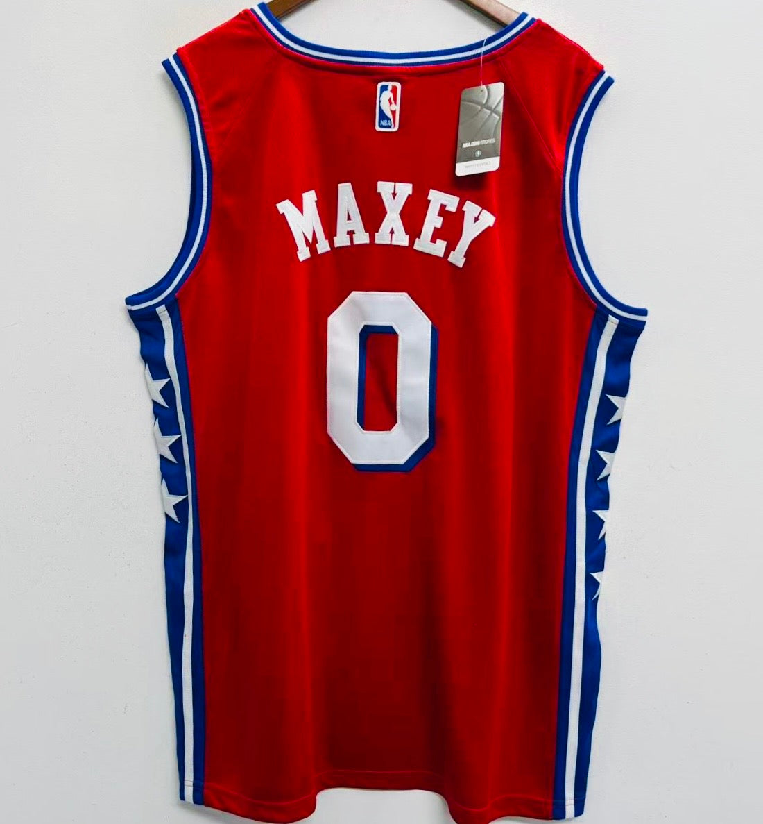 Tyrese Maxey Philadelphia 76ers Official NBA Nike Jersey red