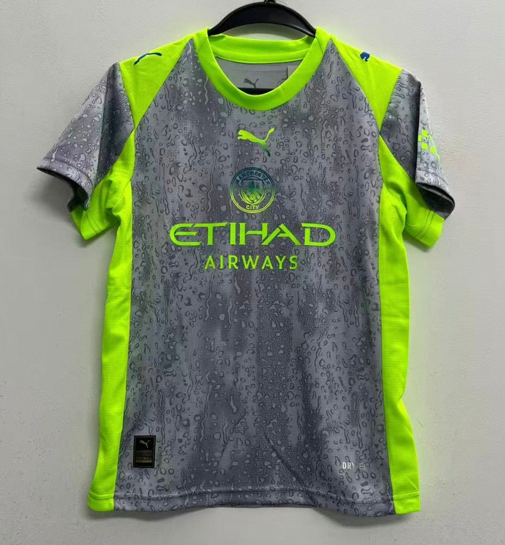 Erling Haaland Manchester City Puma Youth Kids 2025/26 Third Replica Jersey - Green/Neon Green